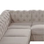 Garcia Tufted Linen U-shaped Sectional Sofa - Image 13
