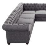 Garcia Tufted Linen U-shaped Sectional Sofa - Image 4