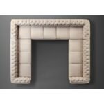 Garcia Tufted Linen U-shaped Sectional Sofa - Image 10