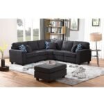 Gray Woven 6-Seater Modular Sectional Sofa with Ottoman - Image 2