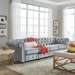 Grey Extra Long Tufted Modular Sofa - Image 6