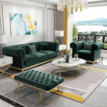 High Profile Sofa with Ottoman