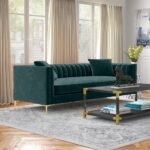 Jacqueline Velvet Square Arm 3-Seater Sofa