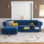 Jilian Velvet Left Hand Facing Sectional L-Shape Sofa