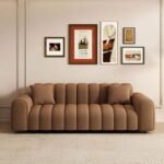 Luxury Minimalist Living Room Candy Boucle Fabric Sofa - Image 4