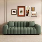 Luxury Minimalist Living Room Candy Boucle Fabric Sofa - Image 5