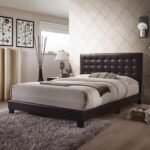Emery Espresso Leather Upholstered Bed