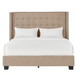 Nidona Tufted Linen Wingback Bed - Image 6