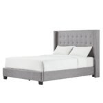 Nidona Tufted Linen Wingback Bed - Image 10