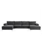 Modern XL Velvet Upholstery U-Shaped Sectional Sofa - Image 3