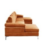 Modern XL Velvet Upholstery U-Shaped Sectional Sofa - Image 8