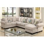 Riti Contemporary Ivory Fabric 4-piece Sectional Beige Sofa - Image 2