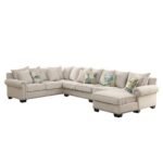 Riti Contemporary Ivory Fabric 4-piece Sectional Beige Sofa - Image 4