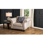 Royal Style Tufted Sofa in Light Mocha Fabric - Image 6