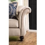 Royal Style Tufted Sofa in Light Mocha Fabric - Image 8