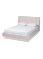 Serene Glam Velvet Upholstered Bed
