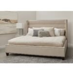 Comfort Cove Wing Channel Tufted Bed In Beige - Image 2