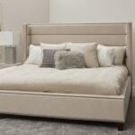 Comfort Cove Wing Channel Tufted Bed In Beige