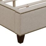 Comfort Cove Wing Channel Tufted Bed In Beige - Image 3