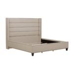 Comfort Cove Wing Channel Tufted Bed In Beige - Image 4