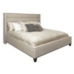 Comfort Cove Wing Channel Tufted Bed In Beige - Image 5
