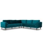 Symmetrical Corner Velvet Sectional Sofa - Image 6