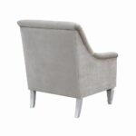 Traditional Gray Fabric Tufted Curved Back Sofa - Image 6