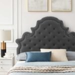 Sleepy Slope Tufted Velvet Platform Bed - Image 4