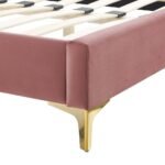 Sleepy Slope Tufted Velvet Platform Bed - Image 6