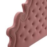 Sleepy Slope Tufted Velvet Platform Bed - Image 7