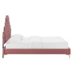 Sleepy Slope Tufted Velvet Platform Bed - Image 8