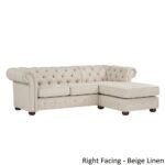 Tufted Scroll Arm Chesterfield 3 Seater Sofa and Chaise - Image 5