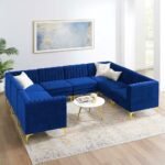 Valencia Channel Tufted Velvet 8 Seater Sectional Sofa