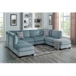 Velvet Grey Modular Sectional Sofa - Image 4