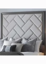 Velvet Headboard Bed with Cushioned - Image 3