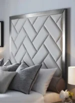 Velvet Headboard Bed with Cushioned - Image 4