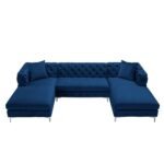 Velvet Upholstered U-Shaped Sectional Sofa - Image 4