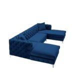 Velvet Upholstered U-Shaped Sectional Sofa - Image 5
