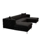 Velvet Upholstered U-Shaped Sectional Sofa - Image 8
