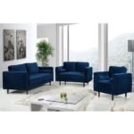 Velvet Fabric Contemporary Tufted Sofa - Image 2