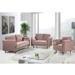 Velvet Fabric Contemporary Tufted Sofa - Image 8
