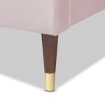 Dream Weave Glam & Luxe Light Pink Velvet Upholstered Bed - Image 5