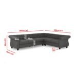 Amberside 6 Seater Fabric Tufted Sectional Sofa - Image 11