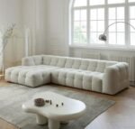 Aristocrat Fleece Fabric Cloud L-shaped Sofa - Image 4