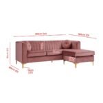 Cargill Wide Velvet Modular Sofa & Chaise - Image 7