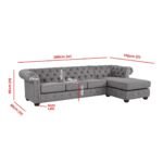 Chesterfield 4-Seater Sofa and Chaise - Image 9