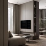 Modern TV Unit with Wardrobe – Wall-Mounted Entertainment Center
