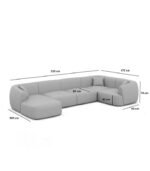 Cabriole Sectional U Shape Sofa - Image 5