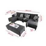 Fabric Modular 5-Seater Sectional Sofa Bed - Image 6