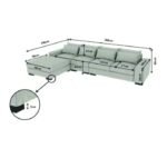 Nimbus Overstuffed 5-Seater Linen L-Shape Corner Sofa - Image 5